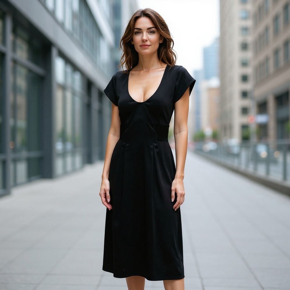 REBECCA TAYLOR Scoop Black Dress